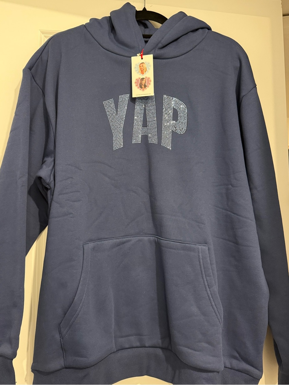 Blue YAP Rhinestone Hoodie